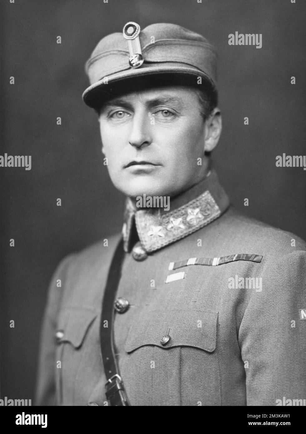 King Olav of Norway (1903 - 1991), born Prince Alexander Edward Christian Frederik, son of Prince Carl of Denmark and Princess Maud of Great Britain.  He became known as Prince Olav when his father became King Haakon of Norway in 1905.  He reigned as a well-loved monarch from 1957 -1991.  A renowned sportsman, he excelled at ski jumping and won Olympic gold at Amsterdam in 1928 for sailing.  He was the last surviving grandchild of King Edward VII and Queen Alexandra when he died in 1991.  c.1940 Stock Photo