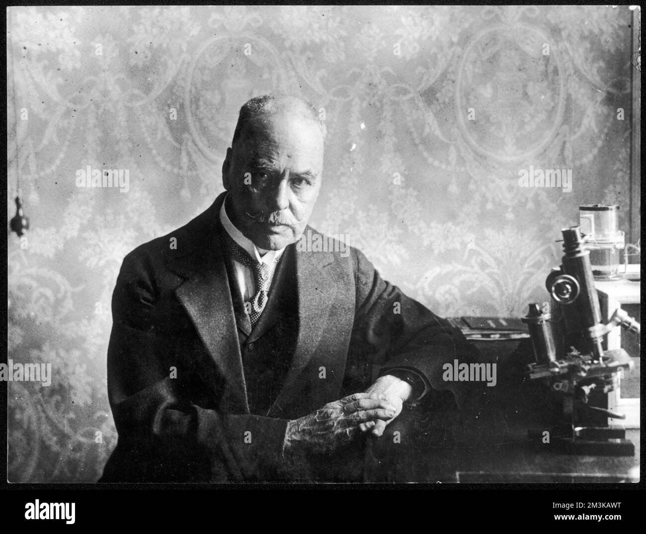 Sir Ronald Ross (1857 - 1932), British physician and Nobel Prize winner in 1902, who discovered the scientific link between mosquitoes and human malaria. In 1899 he became Professor of Tropical Medicine at the University of Liverpool. He travelled the world advising on malarial control.     Date: c. 1920 Stock Photo