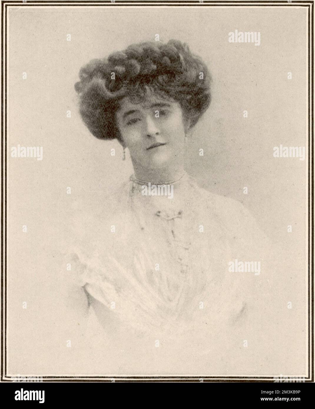 Lucy Christiana, Lady Duff Gordon, a leading fashion designer better known by her professional name, 'Lucile'. She and her husband, Sir Cosmo Duff-Gordon, were survivors of the Titanic.     Date: 1912 Stock Photo