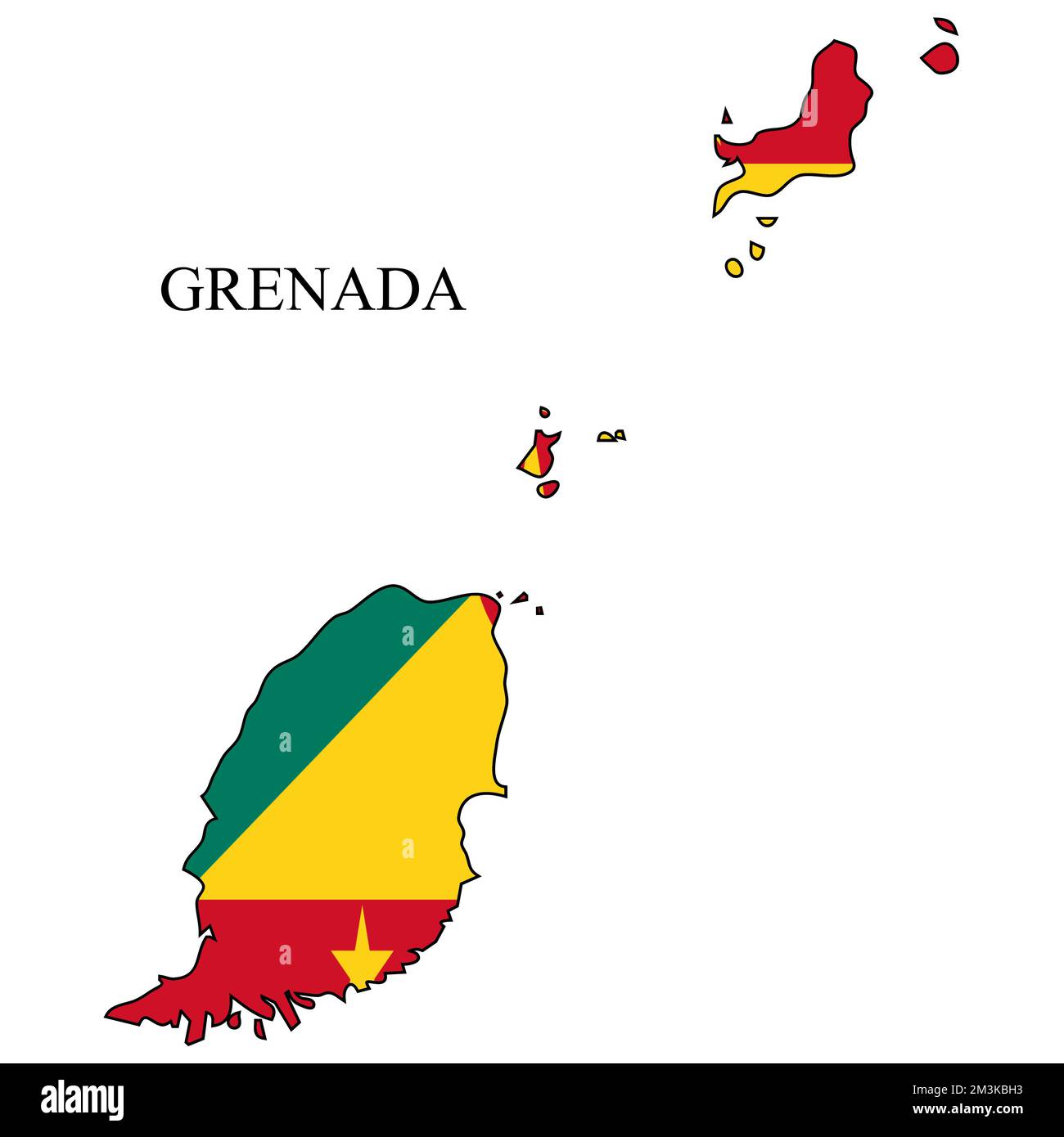 Grenada map vector illustration. Global economy. Famous country. Caribbean. Latin America. America. Stock Vector
