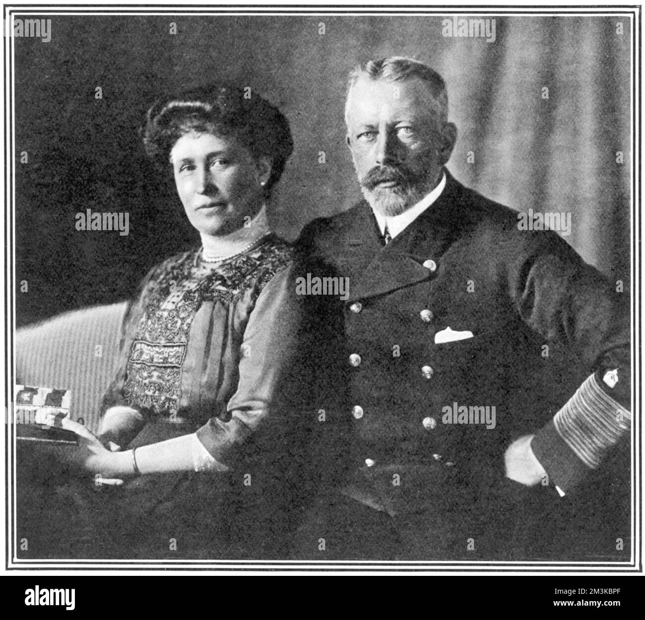 Prince Henry (Heinrich) of Prussia (1862 - 1929), younger brother of Kaiser Wilhelm, pictured with his wife, Princess Irene of Hesse-Darmstadt (1866 - 1953), third daughter of Princess Alice of Hesse-Darmstadt, pictured together at the time of their Silver Wedding anniversary in 1913     Date: 1913 Stock Photo
