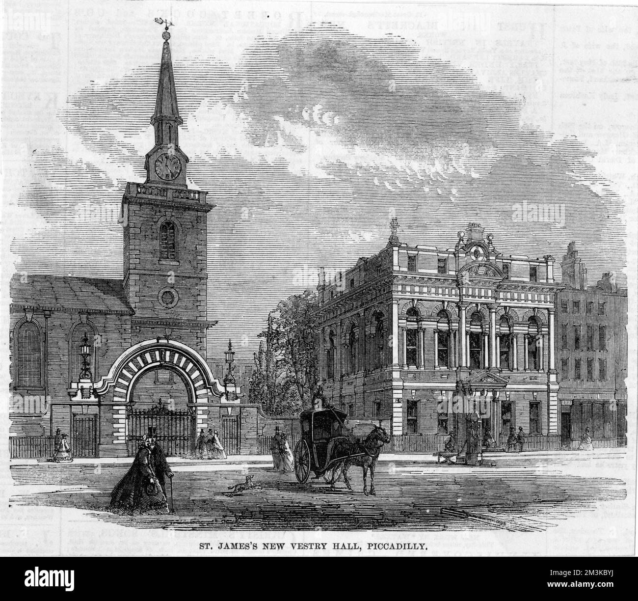 Piccadilly market st jamess church Black and White Stock Photos