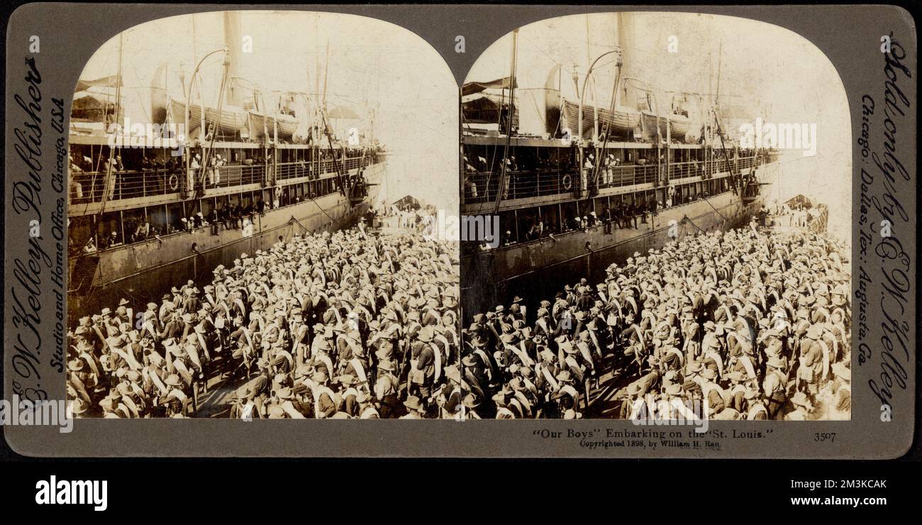 'Our boys' embarking on the 'St. Louis' , Troop movements, Soldiers ...