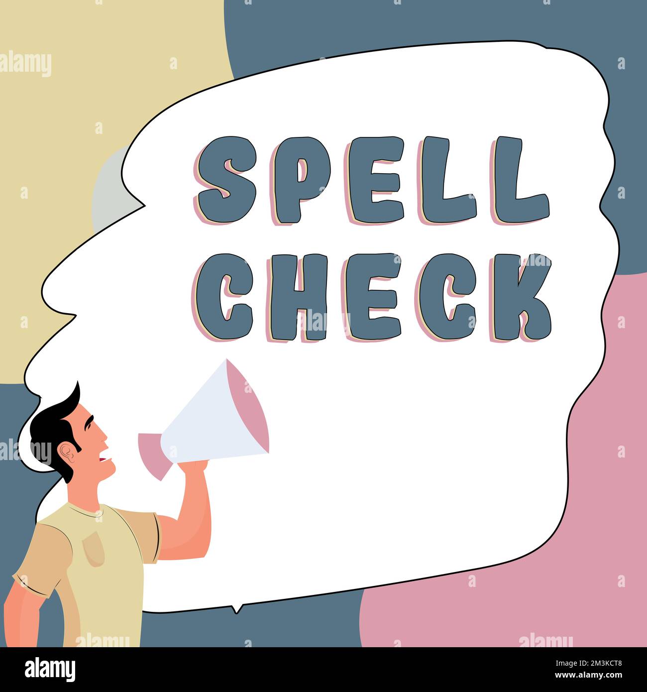 Text sign showing spell check word for to use a computer program to