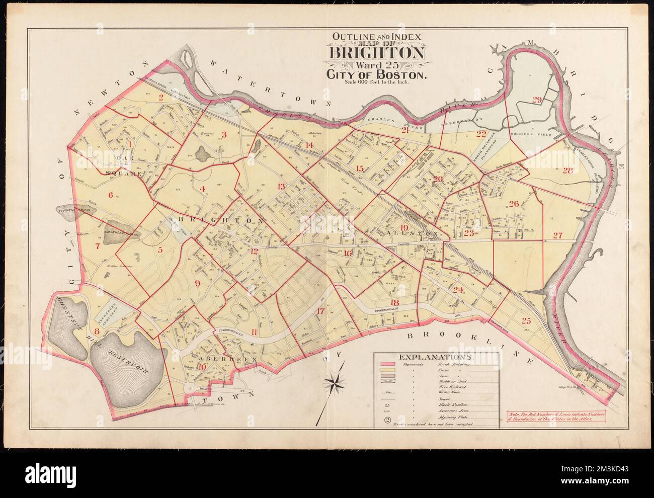 Outline and index map of Brighton, ward 25, city of Boston , Boston
