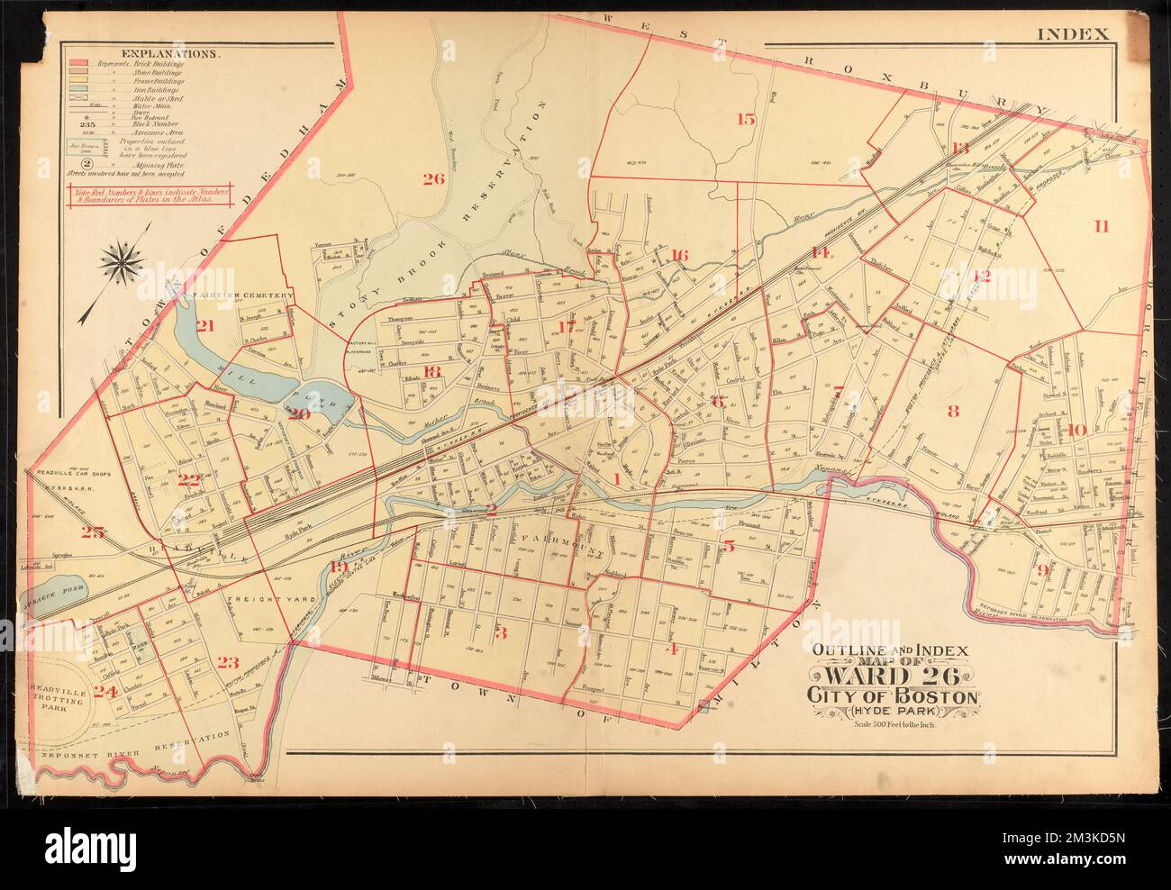 Outline and index map of ward 26, city of Boston, Hyde Park , Boston