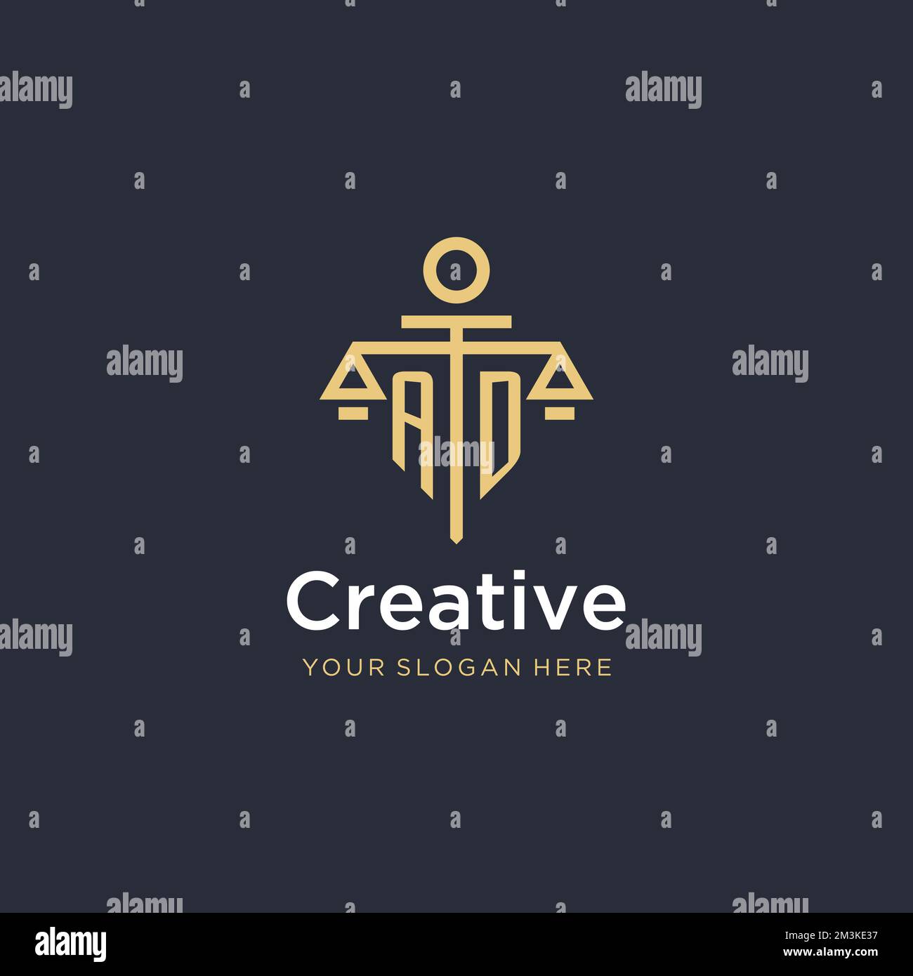 AD initial monogram logo with scale and pillar style design ideas Stock ...