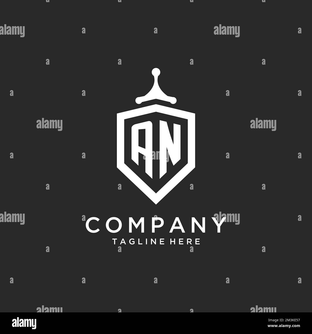 AN monogram logo initial with shield guard shape design ideas Stock ...