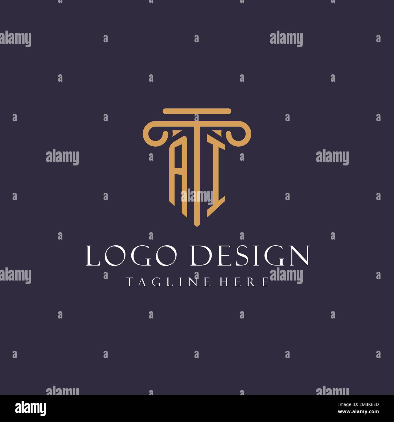 AI monogram initials design for law firm, lawyer, law office with ...