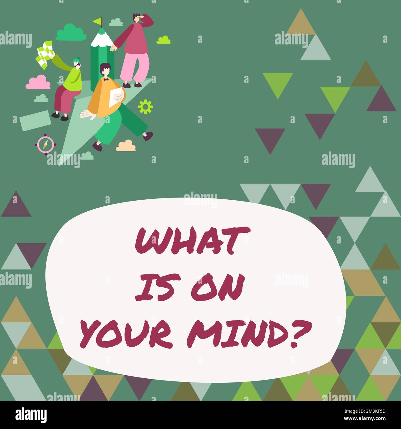 Text caption presenting What Is On Your Mind. Word for Open minded