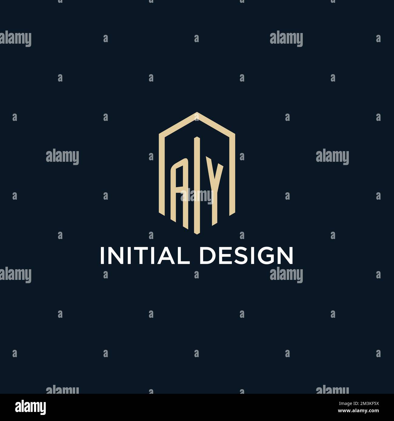 AY initial monogram logo with hexagonal shape style, real estate logo