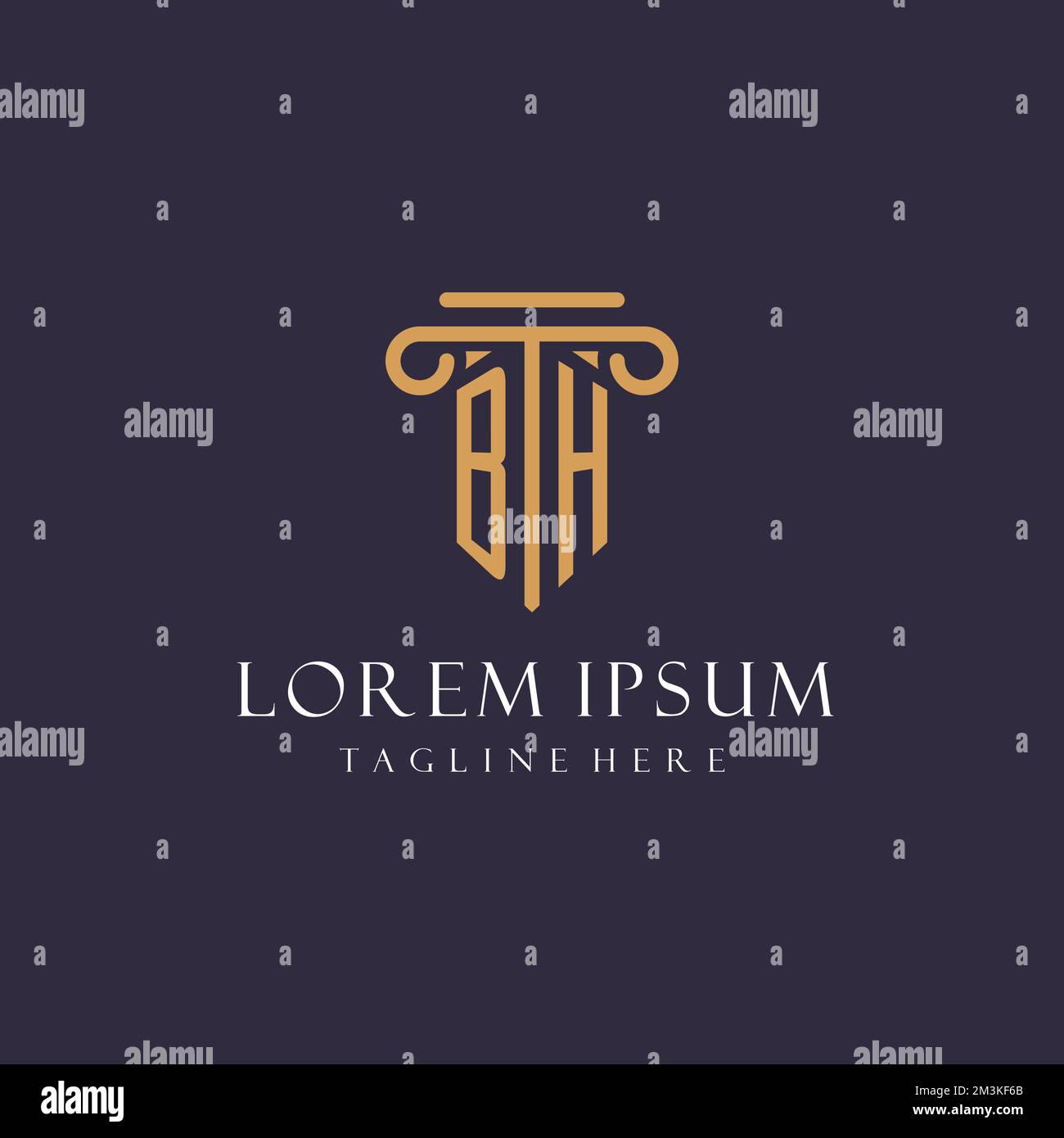 BH monogram initials design for law firm, lawyer, law office with ...