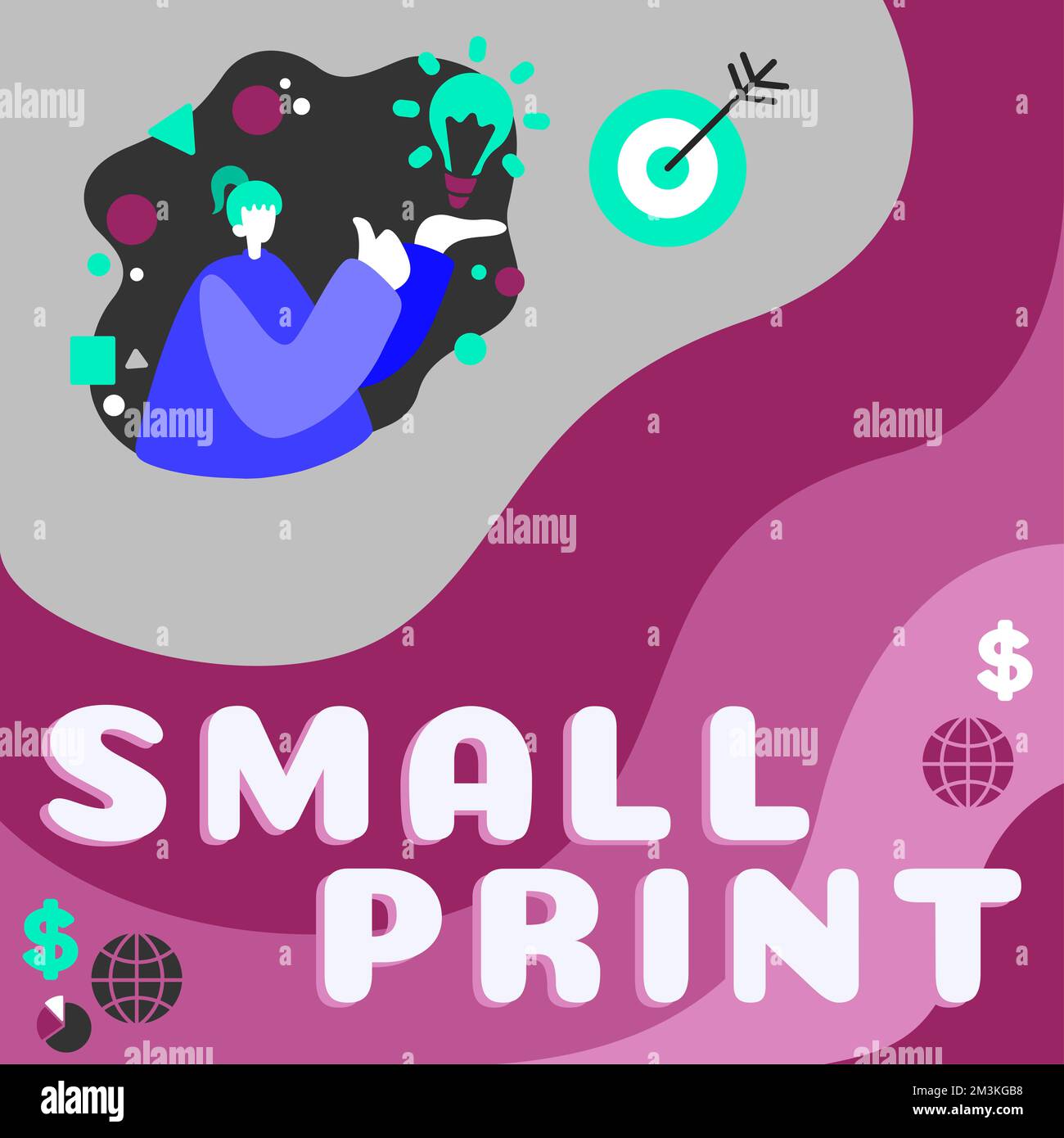 Text showing inspiration Small Print. Business overview document that ...