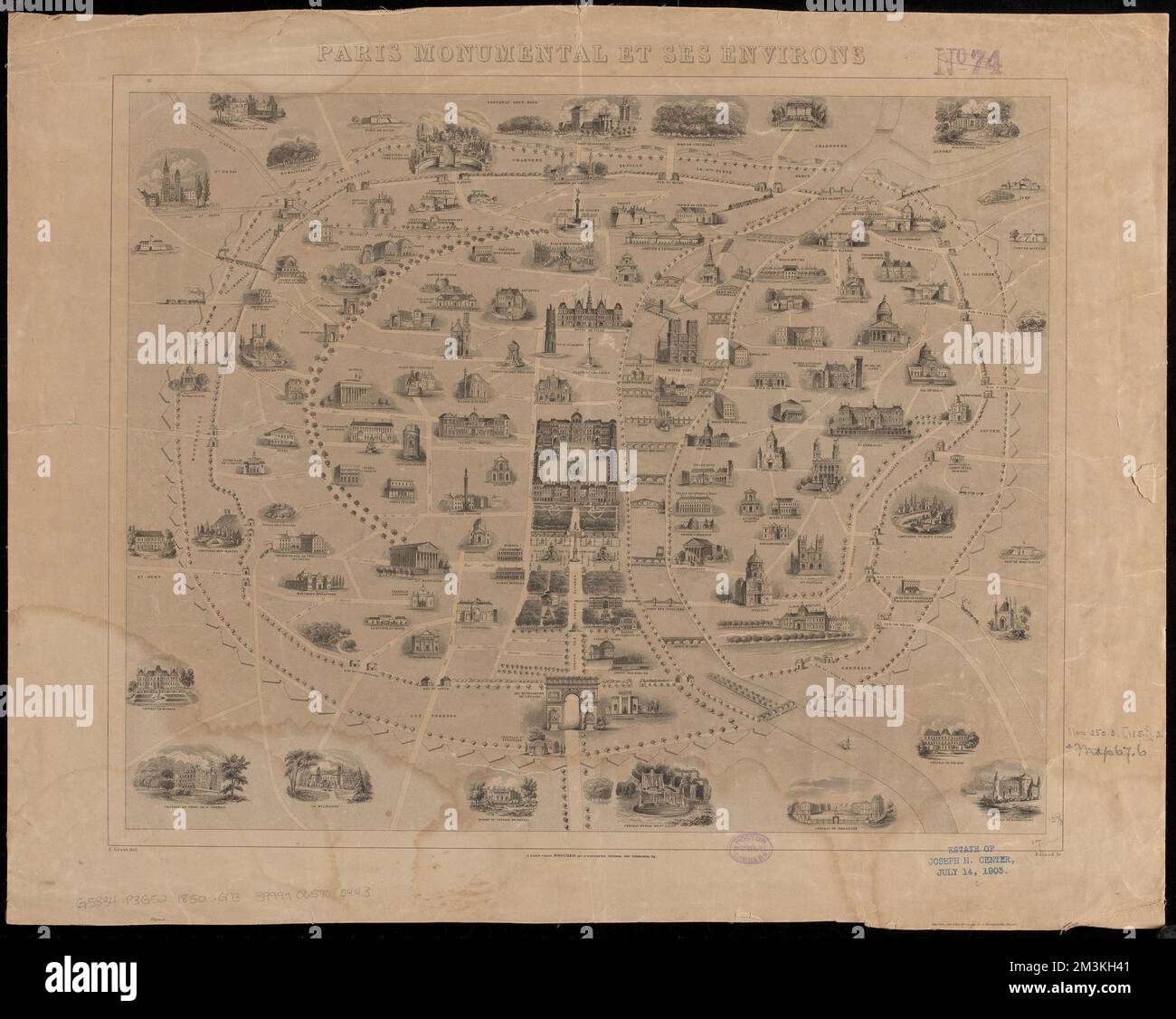 Paris monumental et ses environs - Paris Monumental Et Ses Environs Paris France Monuments Maps Paris France Buildings Structures Etc Maps Paris France Maps Norman B Leventhal Map Center Collection 2M3KH41 