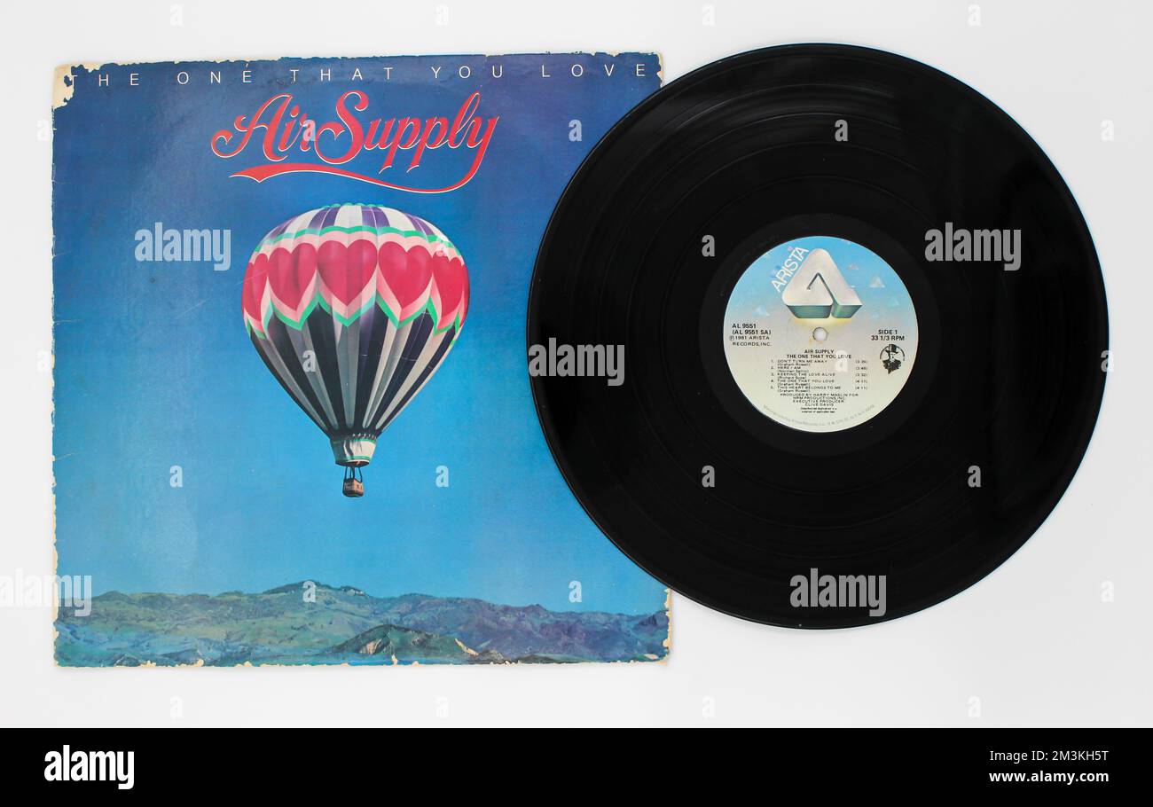 Australian Pop band, Air Supply music album on vinyl record LP disc