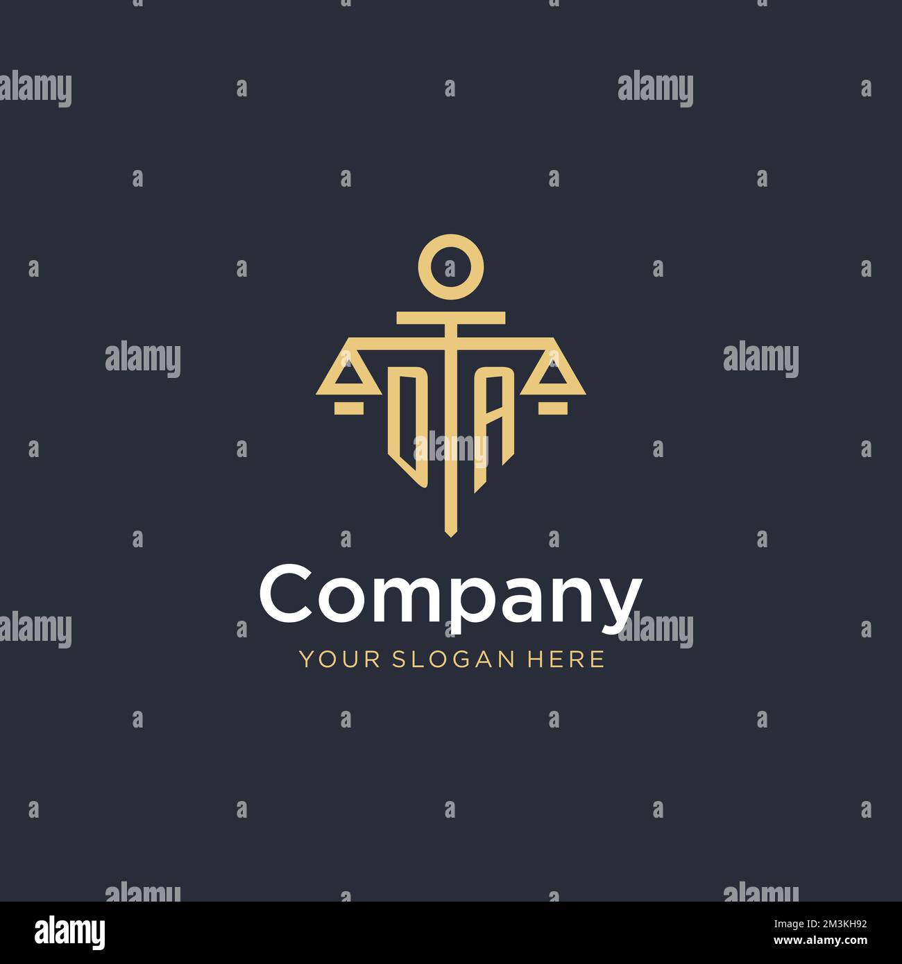DA initial monogram logo with scale and pillar style design ideas Stock ...