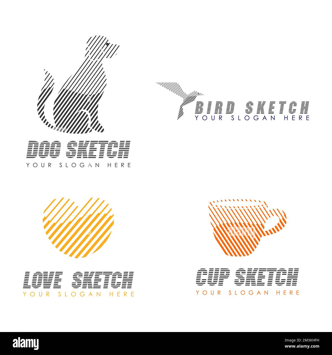 Unique line art in Dog, Bird, Love, Cup image graphic icon logo design abstract concept vector stock. symbol related to art or illustration Stock Vector