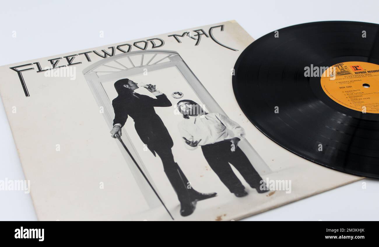 Rock and soft rock band, Fleetwood Mac music album on vinyl record LP disc. Titled: Self titled Fleetwood Mac album cover on vinyl record LP Stock Photo