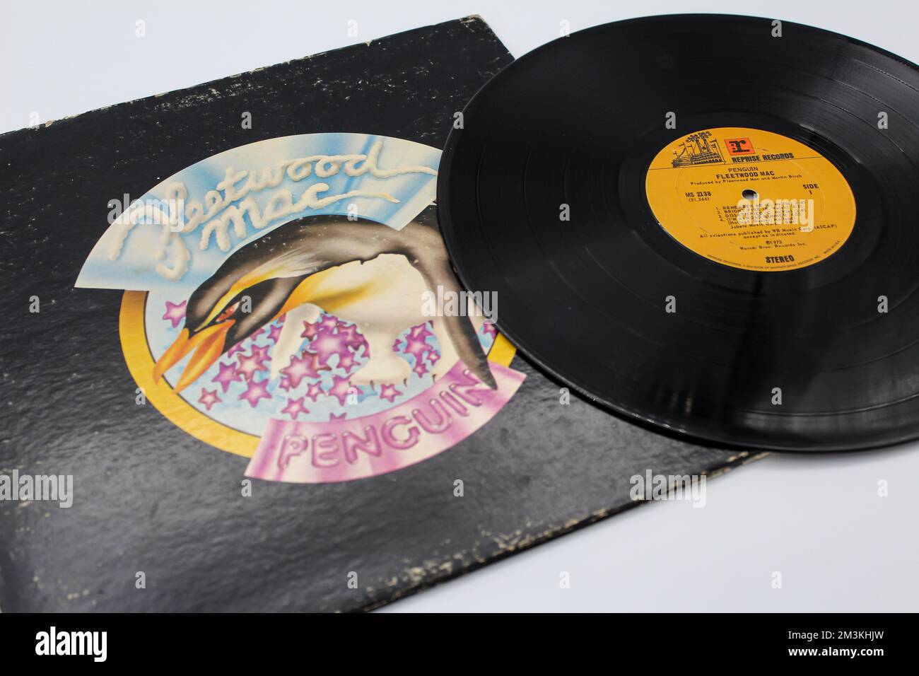Rock and soft rock band, Fleetwood Mac music album on vinyl record LP disc. Titled: Penguin album cover on vinyl record LP Stock Photo