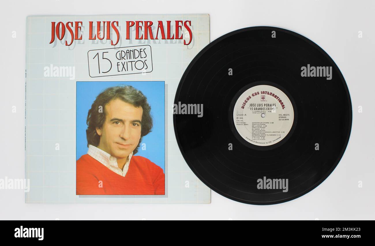 José Luis Perales Morillas is a Spanish singer and songwriter from Argentina. This vinyl record is titled 15 Grandes Exitos Stock Photo