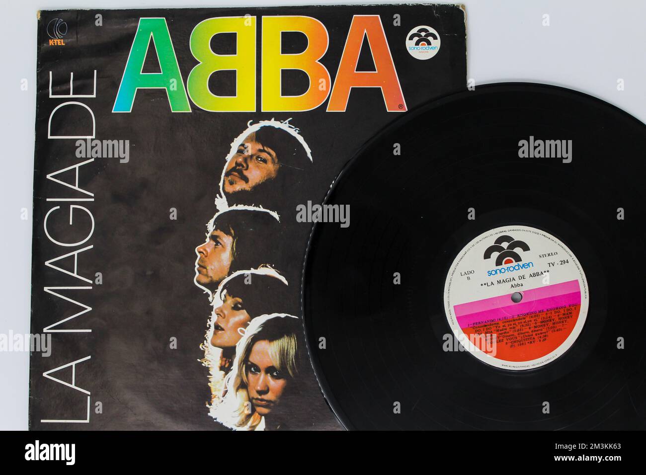 The magic of ABBA music album on vinyl record LP disc. Swedish pop group. Album cover Stock Photo