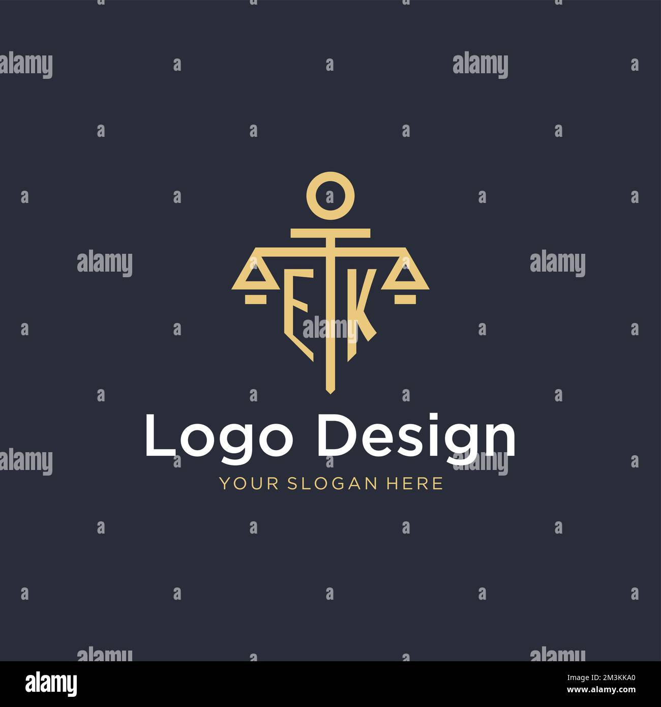 EK initial monogram logo with scale and pillar style design ideas Stock ...