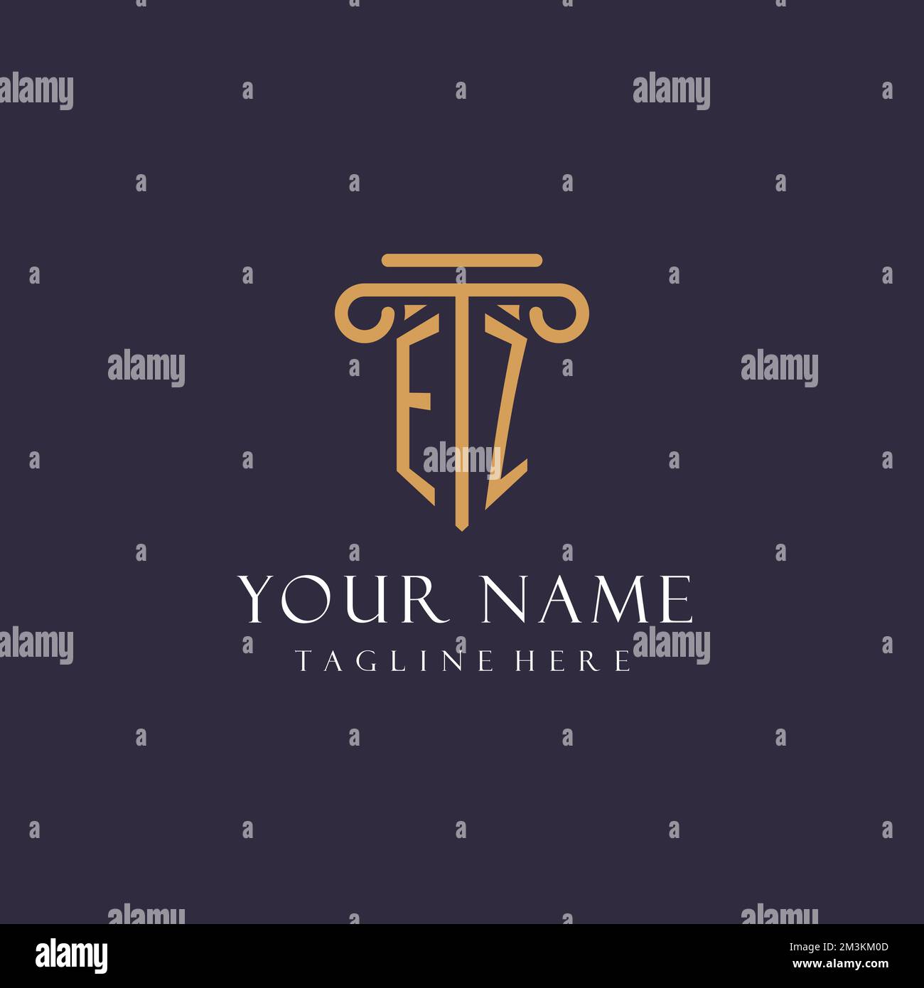 EZ monogram initials design for law firm, lawyer, law office with ...