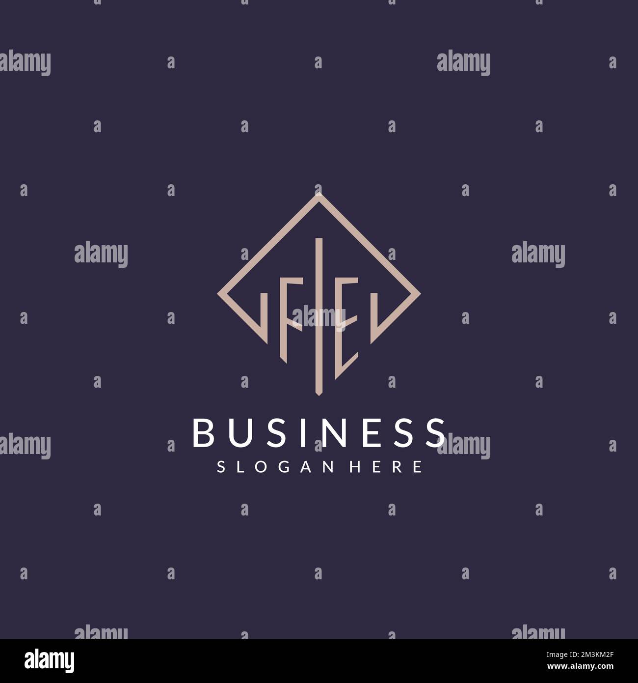 FE initial monogram logo with rectangle style design ideas Stock Vector