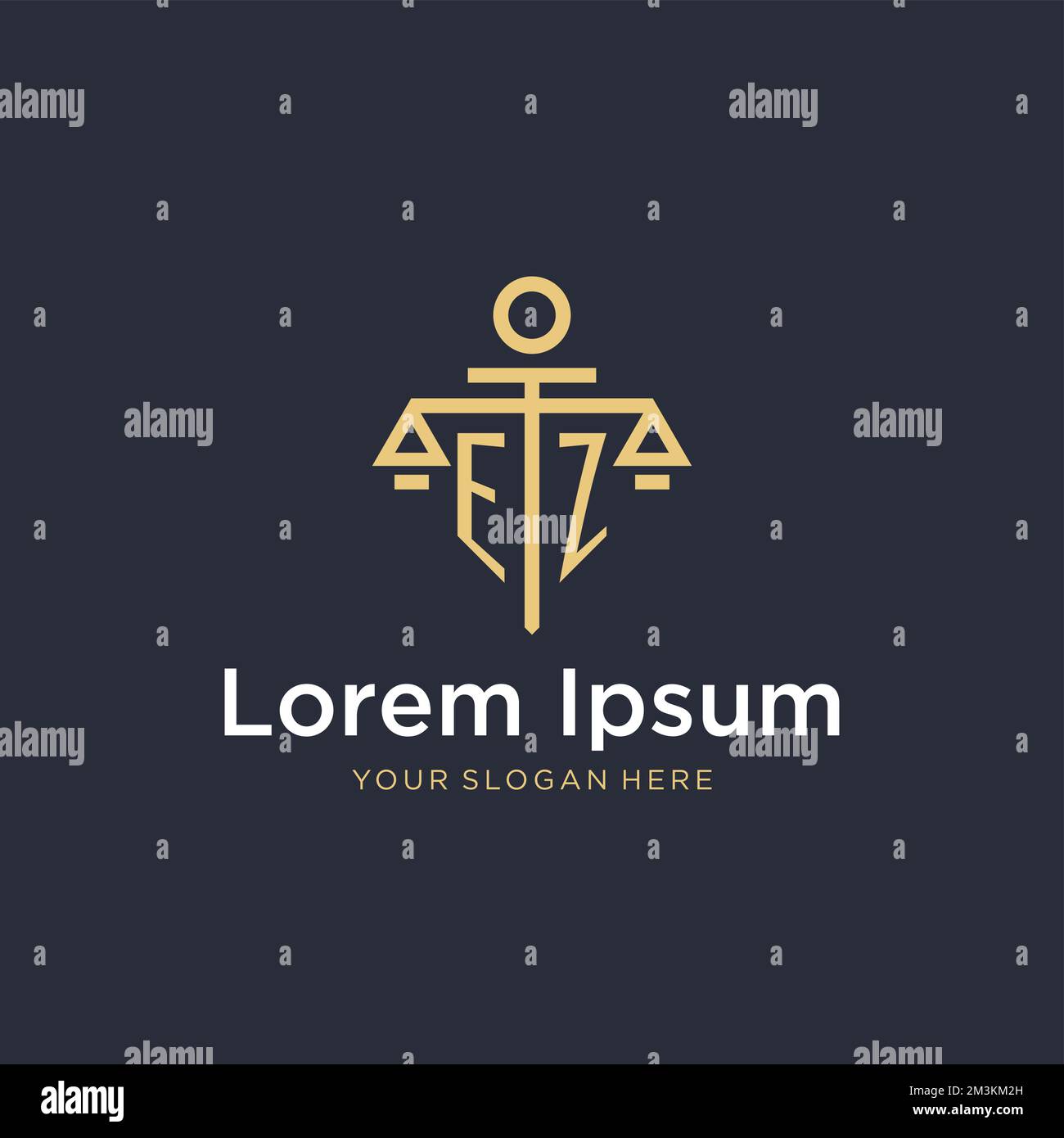EZ initial monogram logo with scale and pillar style design ideas Stock ...