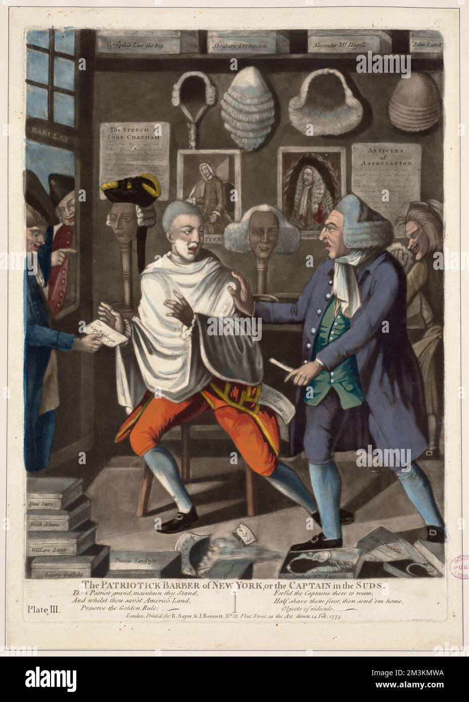 The patriotick barber of New York, or the Captain in the suds ...
