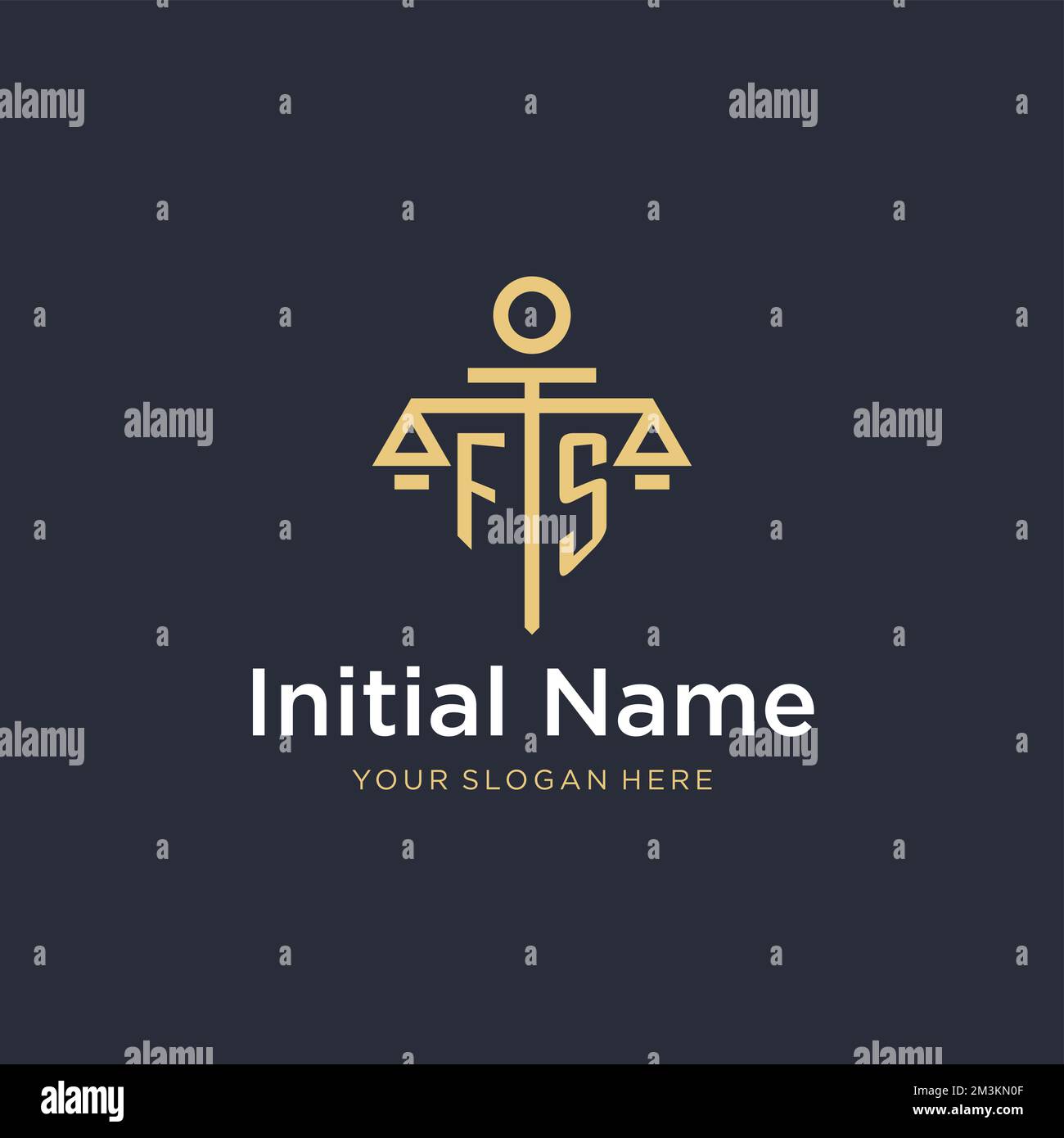 FS initial monogram logo with scale and pillar style design ideas Stock ...