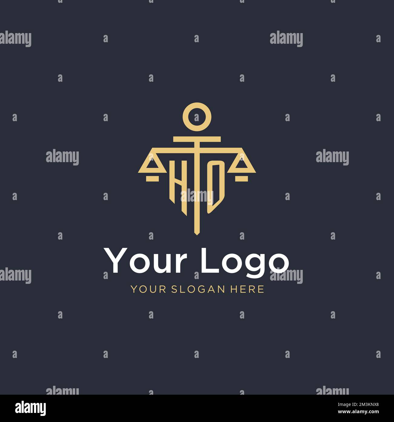 HO initial monogram logo with scale and pillar style design ideas Stock ...