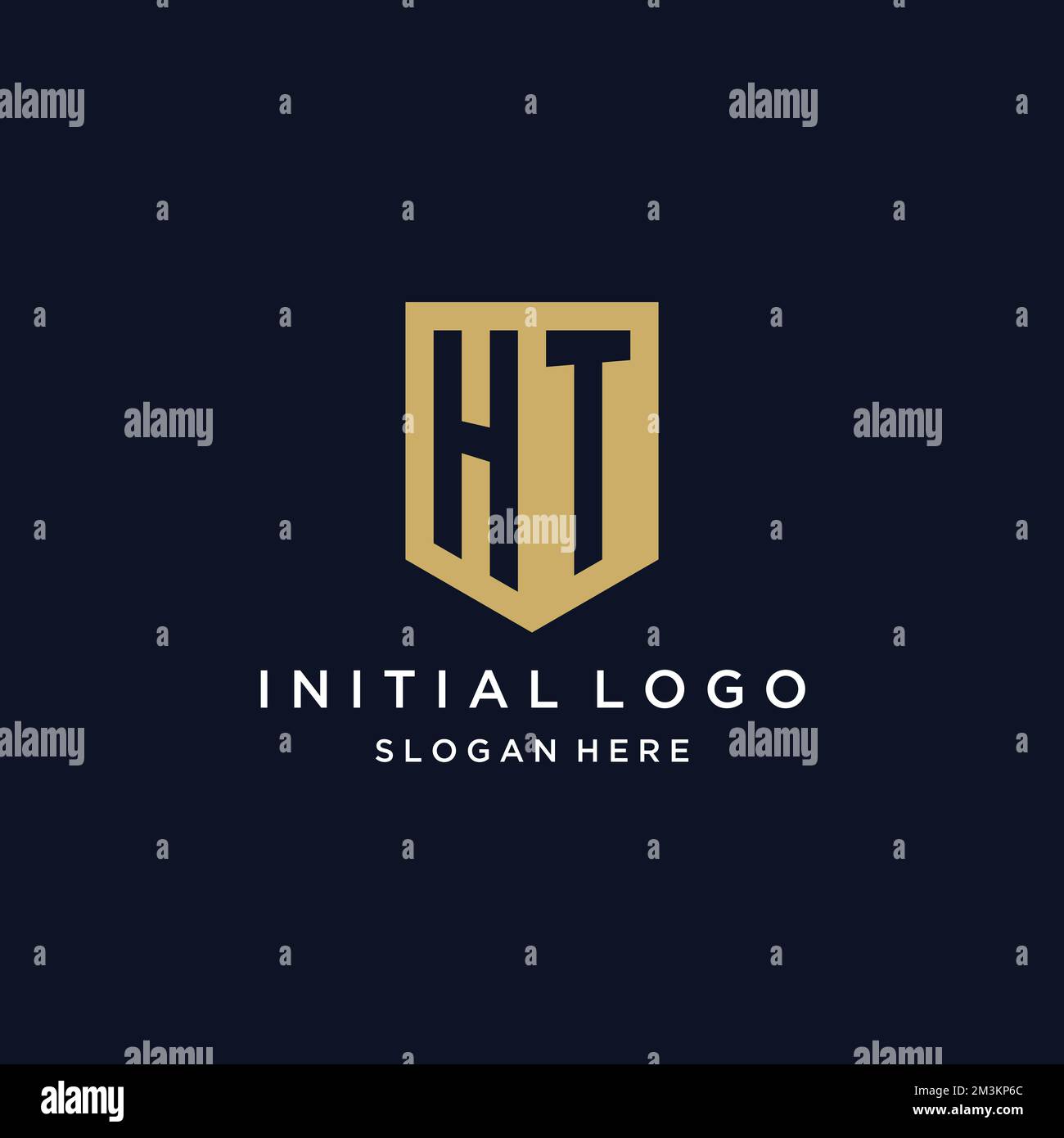 HT monogram initials logo design with shield icon template Stock Vector ...