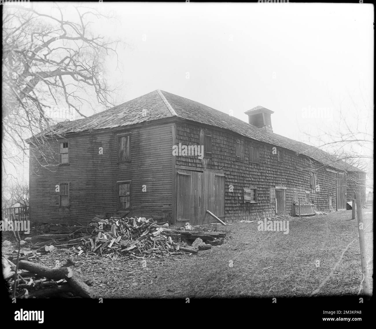 Peabody, Massachusetts, unknown street, side and rear, barn at Osborne