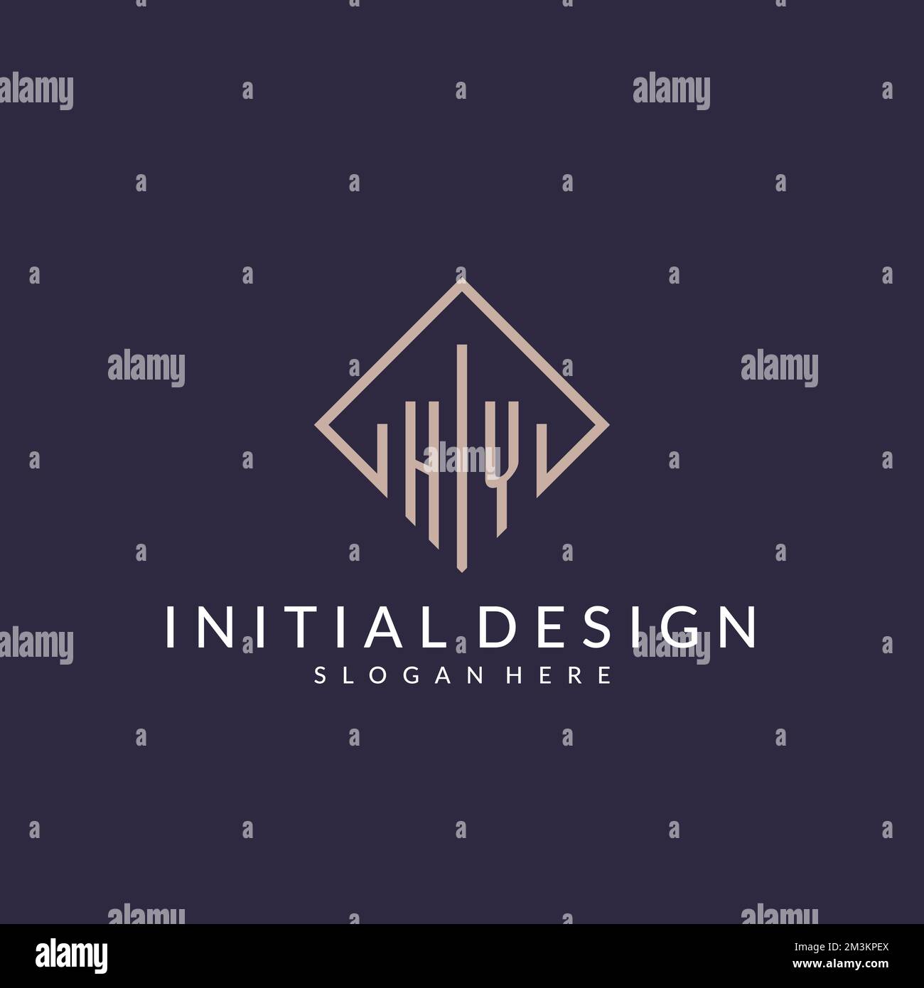 HY initial monogram logo with rectangle style design ideas Stock Vector