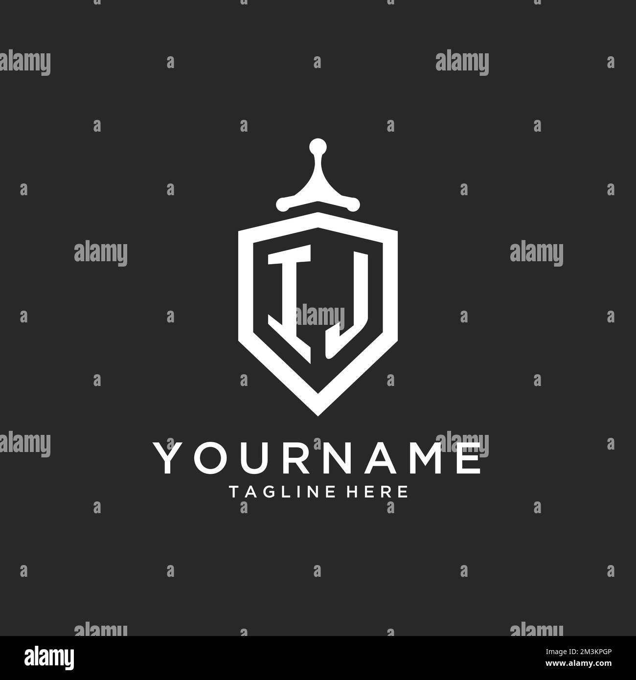 IJ monogram logo initial with shield guard shape design ideas Stock ...