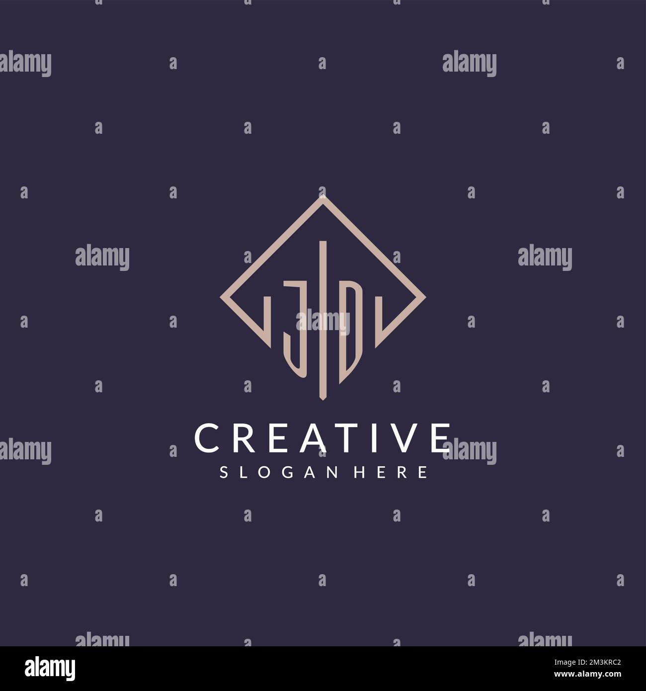 JD initial monogram logo with rectangle style design ideas Stock Vector