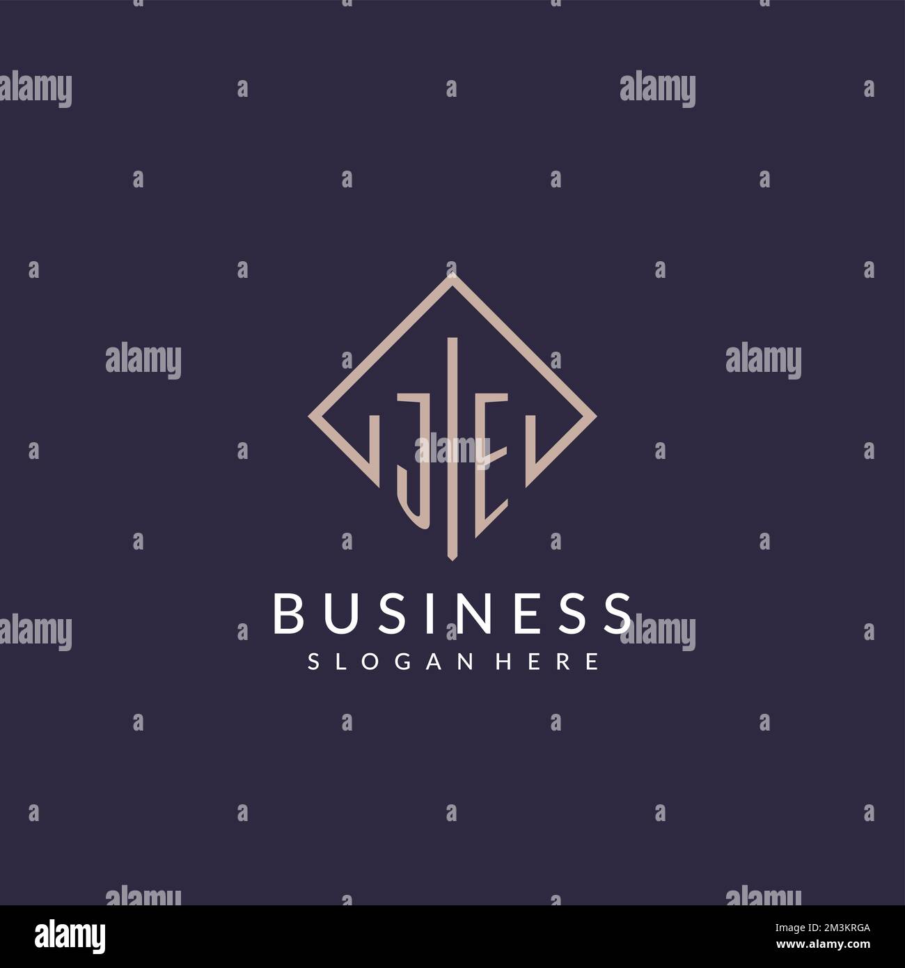 JE initial monogram logo with rectangle style design ideas Stock Vector ...