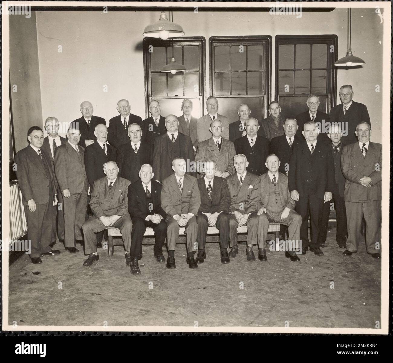 Pension - men's. At Arborway Station. Last day before pension , Offices, Metropolitan Transit Authority Boston, Mass..  Leon Abdalian Collection Stock Photo