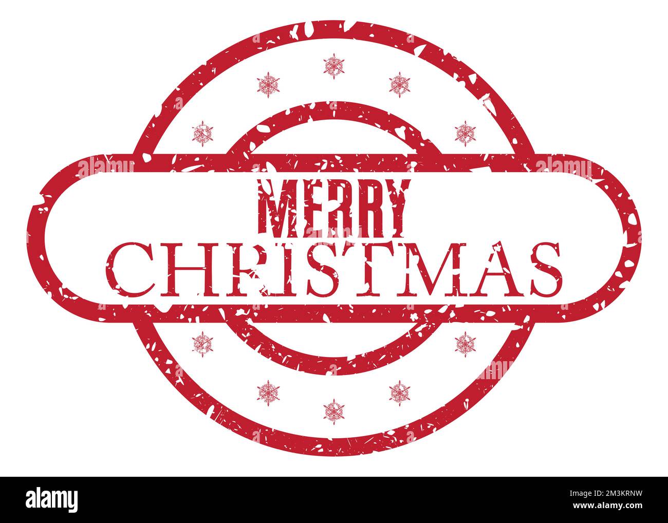 Simple vintage rubber stamp with Merry Christmas text. Stock Vector