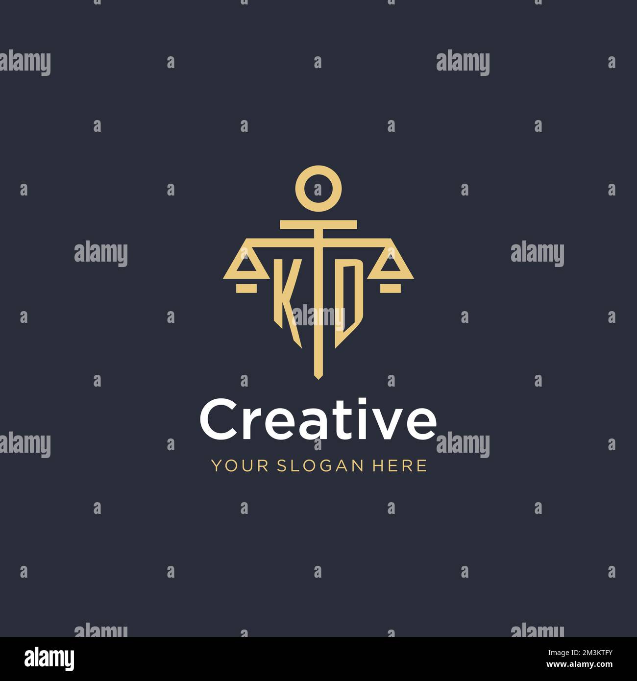KD initial monogram logo with scale and pillar style design ideas Stock ...
