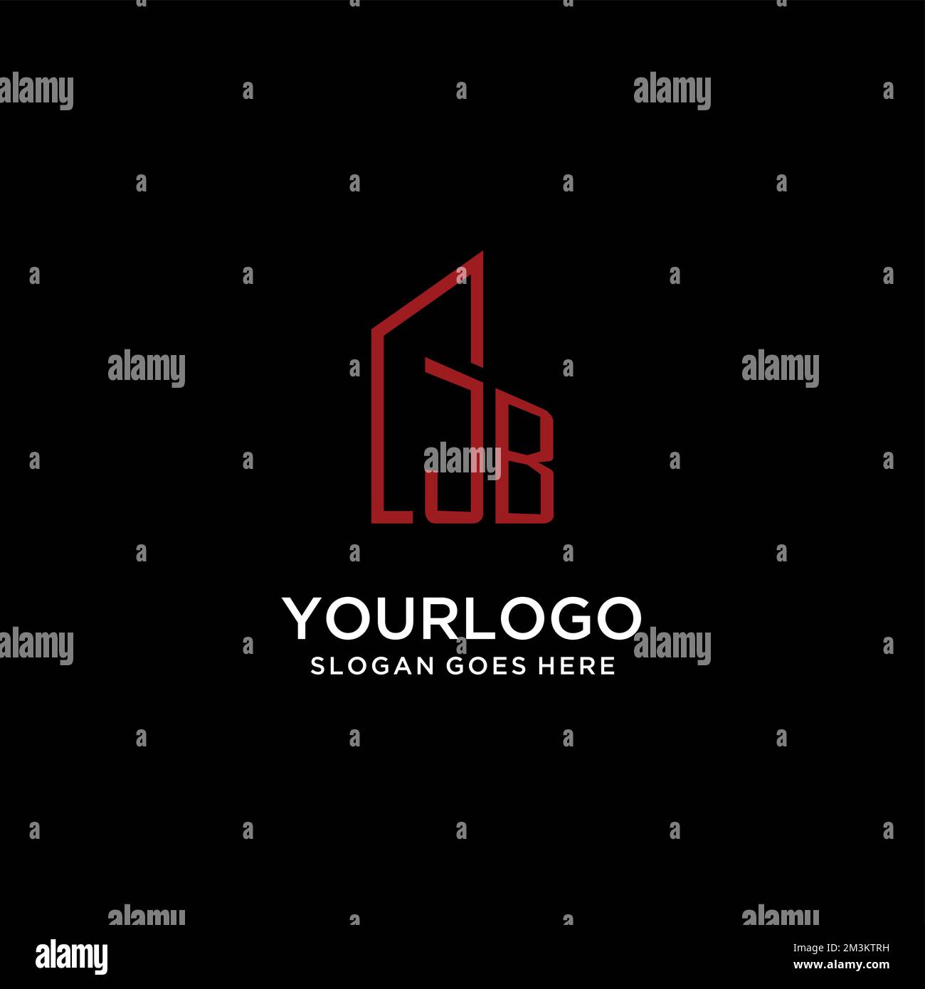 JB initial monogram with building logo design ideas Stock Vector