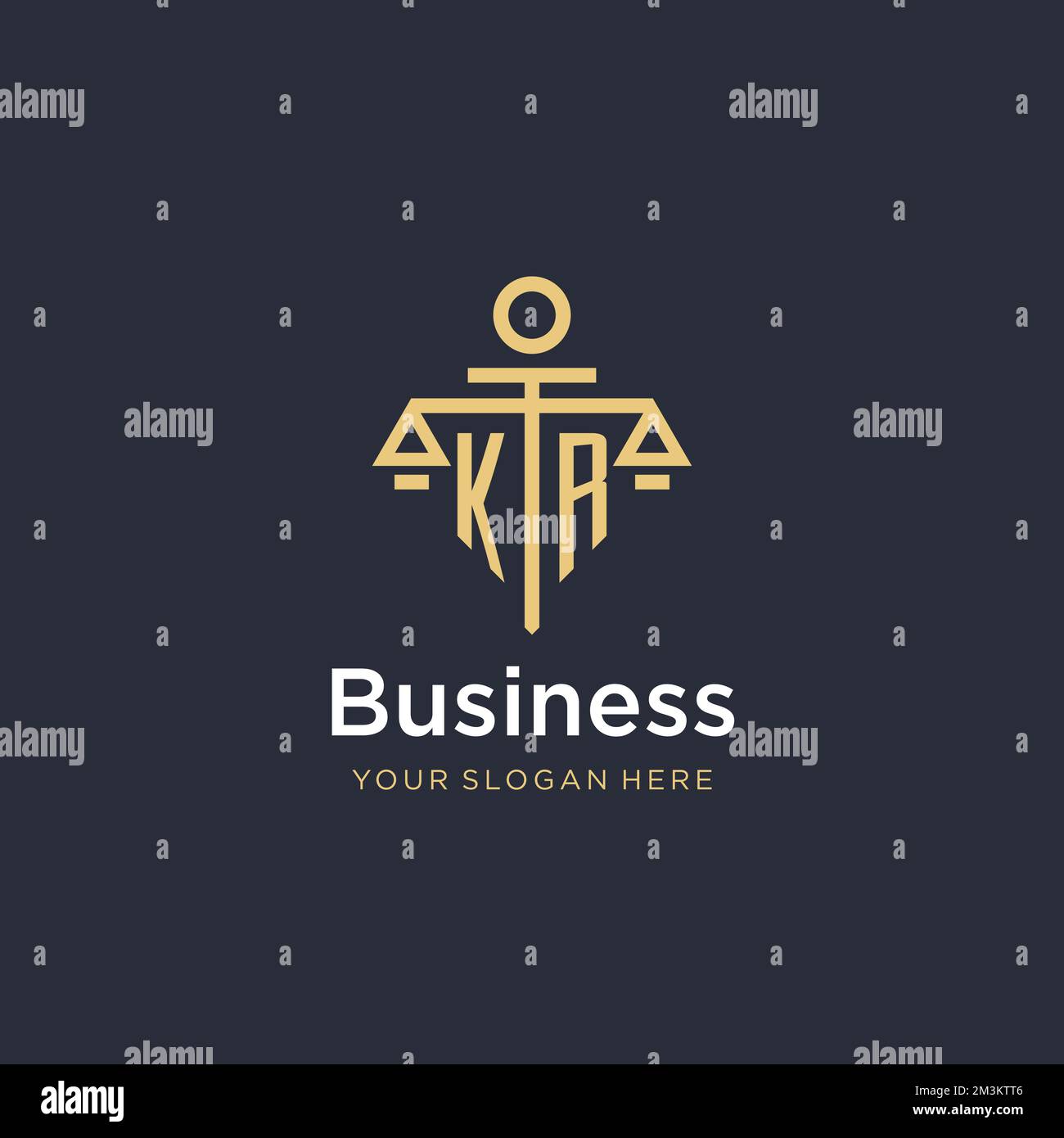KR initial monogram logo with scale and pillar style design ideas Stock ...