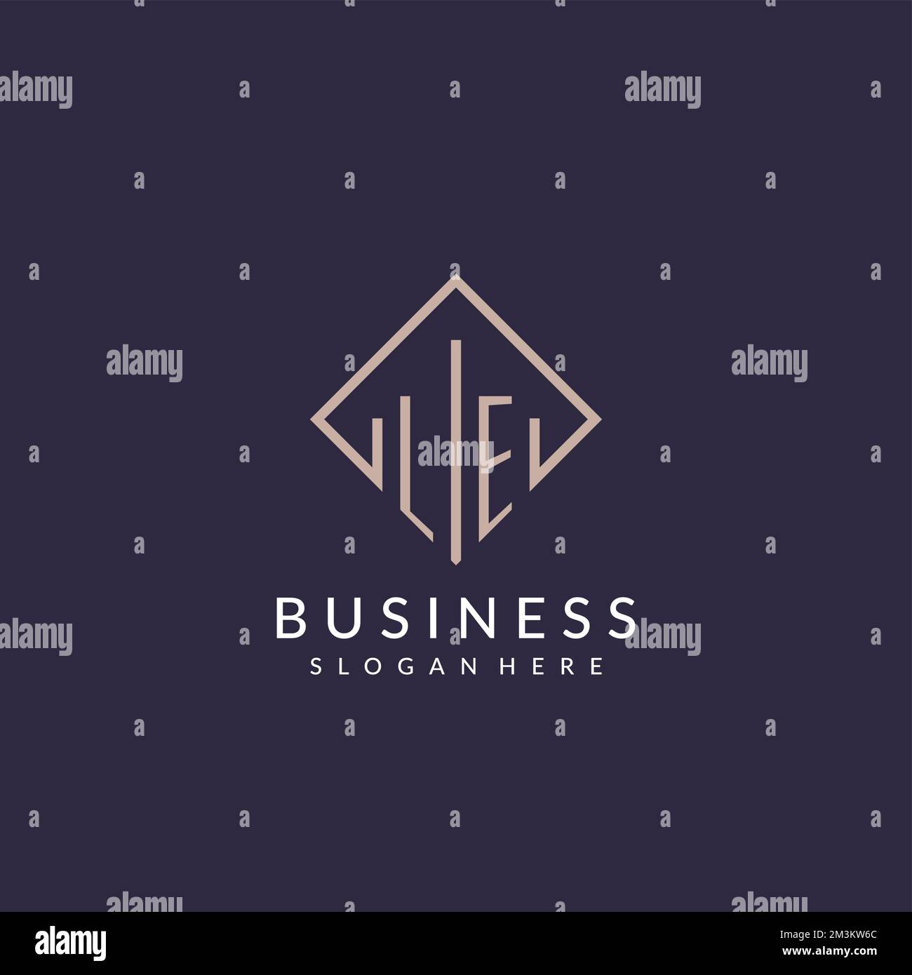 LE initial monogram logo with rectangle style design ideas Stock Vector ...