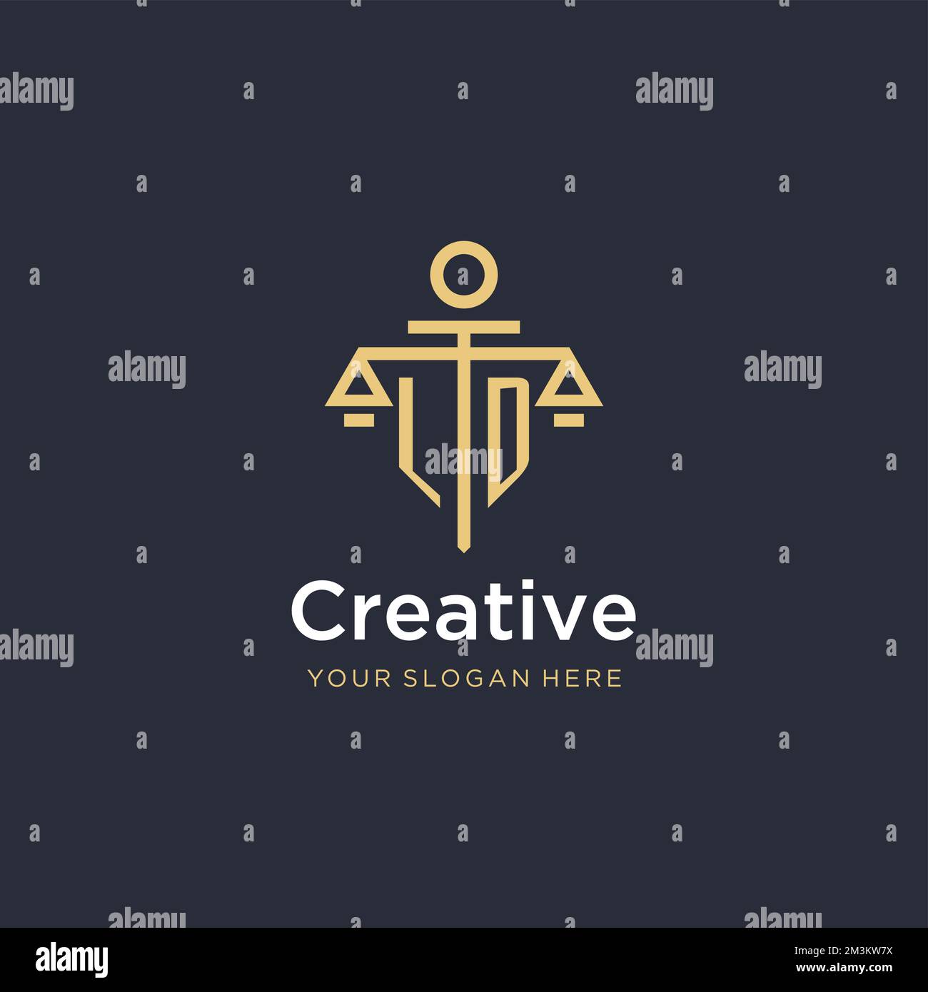 LD initial monogram logo with scale and pillar style design ideas Stock ...