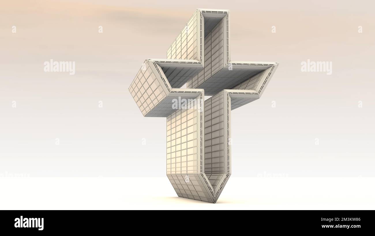 A 3D Illustration of an architectural structure based on a Christian ...
