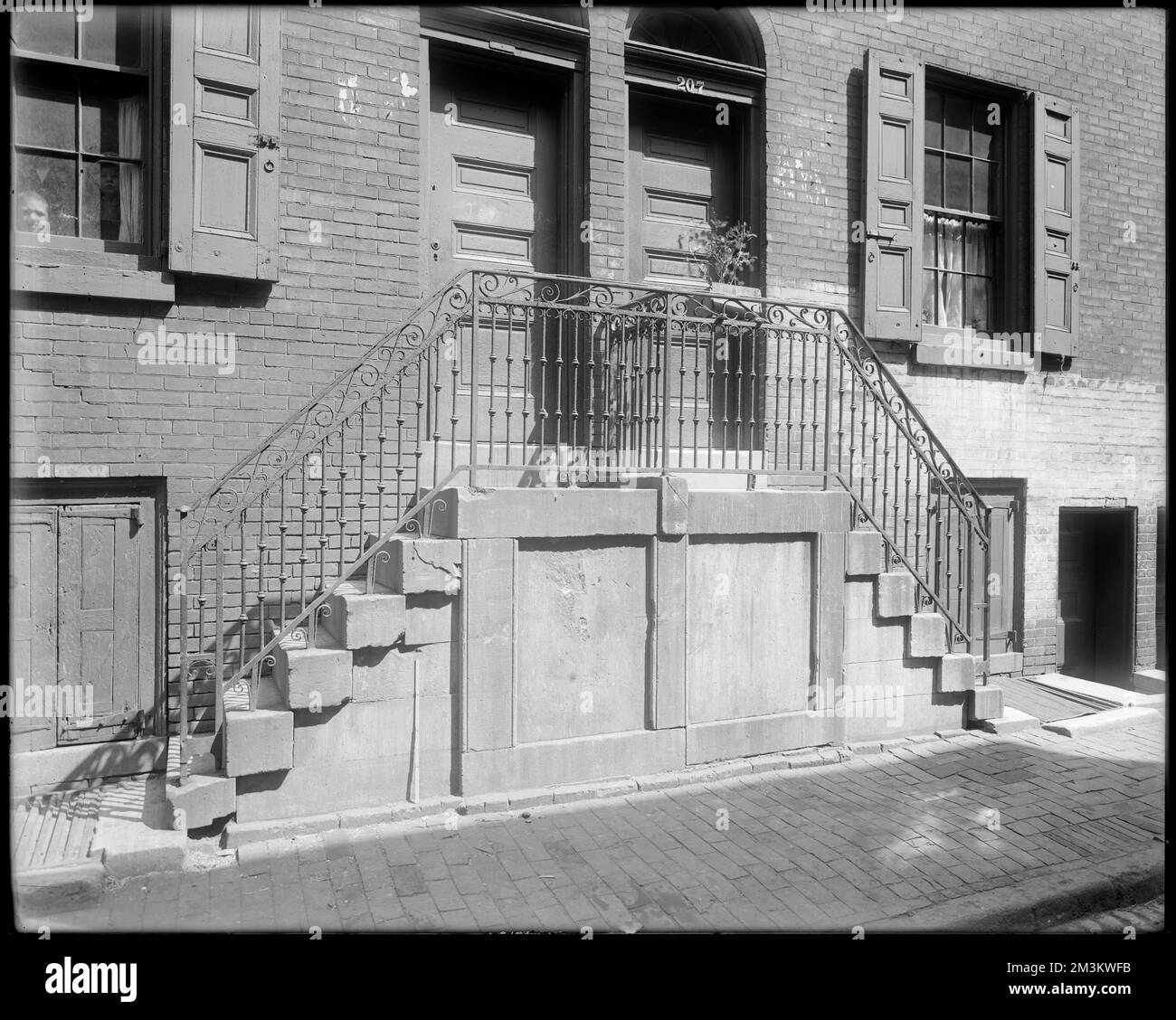 Philadelphia, Pennsylvania, 207 La Grange Alley, exterior detail, iron ...