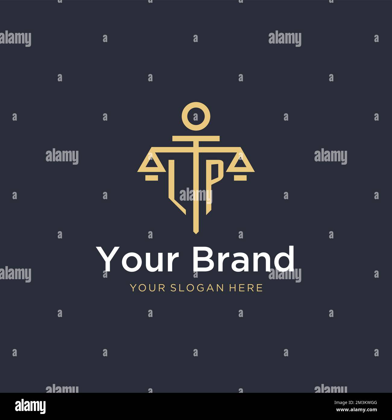 LP initial monogram logo with scale and pillar style design ideas Stock ...