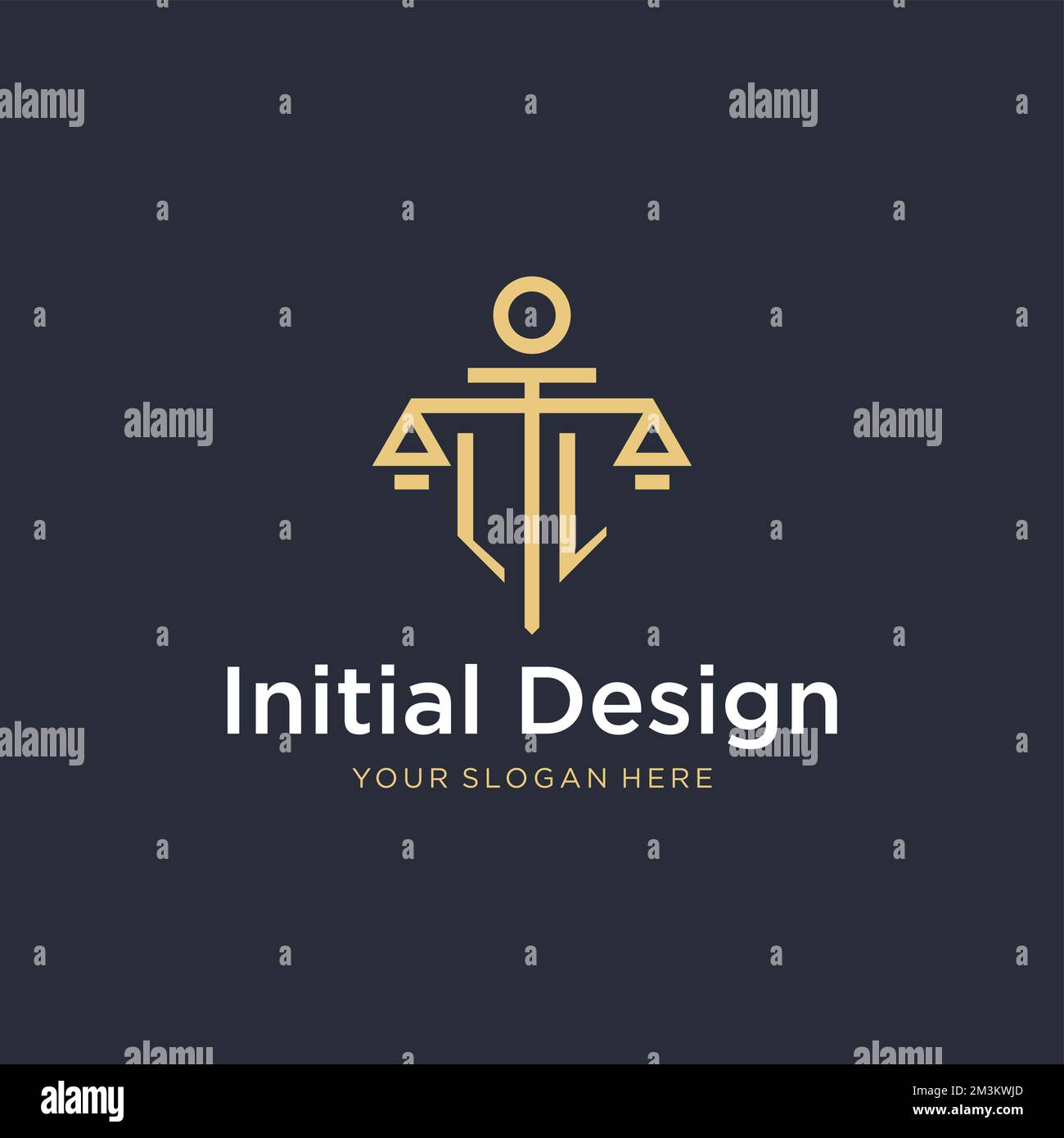 LL initial monogram logo with scale and pillar style design ideas Stock ...