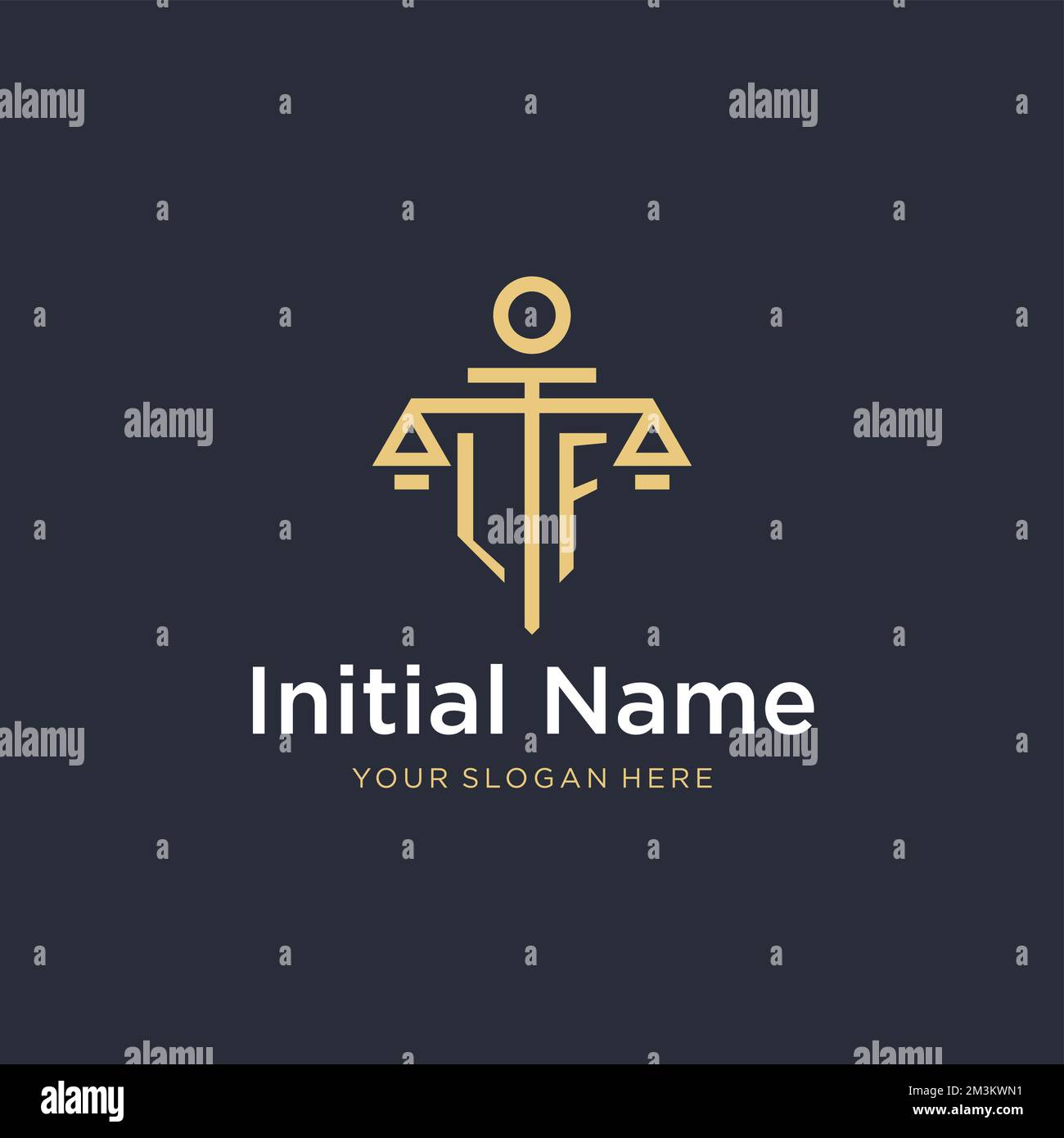 LF initial monogram logo with scale and pillar style design ideas Stock ...